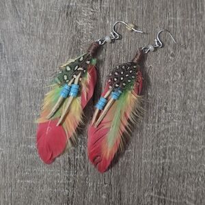 American Eagle Outfitters Multicolor Feather Earrings